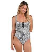 La Blanca Women's Dream Catcher Tasseled-Tie Tankini Top