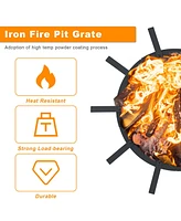 Aoodor 31 in Fire Grate, Round Adjustable Size Smoke-Free Fire Pit Grate, Heavy Duty Burning Log Grate for Outdoor Campfire, Hearth Wood Stove and Out