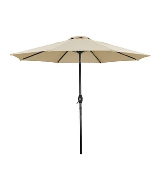9 ft. Steel Market Outdoor Tilt Patio Umbrella in Blue
