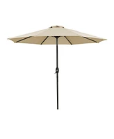 9 ft. Steel Market Outdoor Tilt Patio Umbrella in Blue