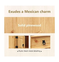 Bedside Cabinet Mexican Pine Corona Range 20.9"x15.4"x26"