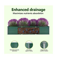 Garden Raised Bed Galvanized Steel 94.5"x31.5"x17.7" Green