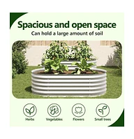 Garden Raised Bed 63"x31.5"x17.3" Galvanized Steel Silver