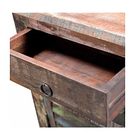End Table with 1 Drawer 1 Door Reclaimed Wood