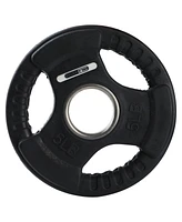 HolaHatha 5 Pound Olympic Rubber Coated Weight Plate w/Tri Grip Handle