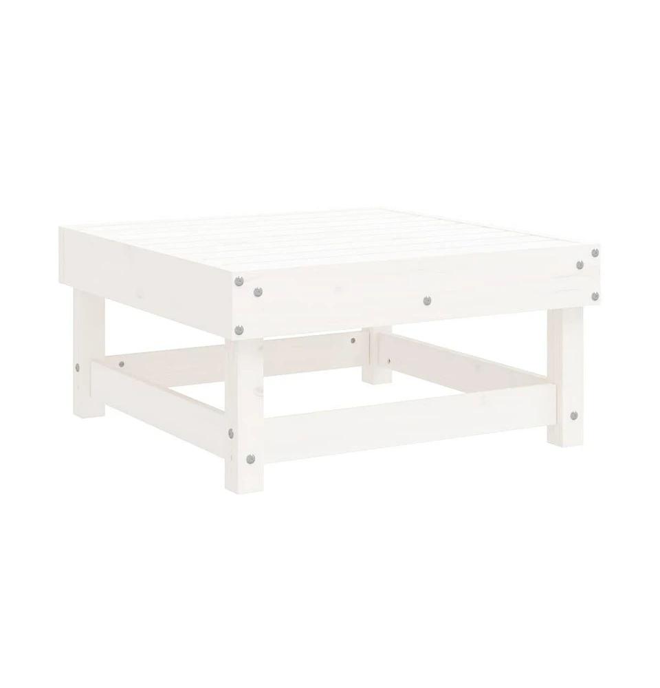 Patio Footstool White Solid Wood Pine