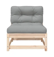 Patio Sofas Armless with Cushions 2 pcs Solid Wood Pine