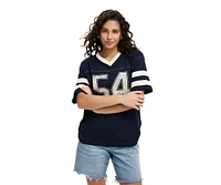 Cotton On Women's V Neck Oversized Graphic Tee