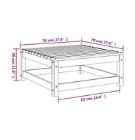 Patio Footstool 27.6"x27.6"x11.8" Solid Wood Pine