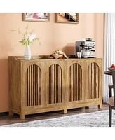Tribesigns Sideboard Buffet Cabinet, 57" Farmhouse Storage Cabinet with Shutter Doors and Adjustable Shelf, Freestanding Storage Cabinet for Dining Ro