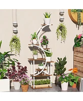 Outsunny 8 Tier Plant Sd, 62" S-Shaped Shelf, ish