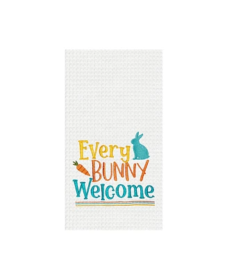 Every Bunny Welcome" Easter Rabbit Spring Theme Kitchen Dishtowel