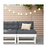 Patio Middle Sofa White Solid Wood Pine