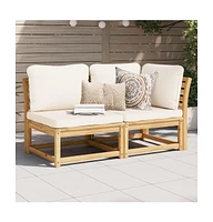 Piece Patio Lounge Set with Cushions Solid Wood Acacia
