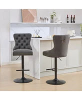 Set of 2 Adjustable Swivel Bar Stools, Modern Chairs for Home,Kitchen, and Pub-The Pop Home