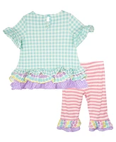 Rare Editions Baby Girls 2-Piece Seersucker Bunny Outfit