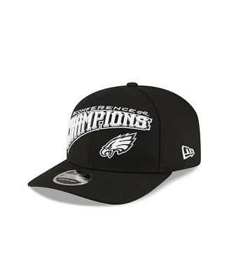 New Era Men's Black Philadelphia Eagles 2024 Nfc Champions Locker Room 9SEVENTY Adjustable Hat