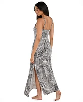 La Blanca Women's Dream Catcher Geo-Print Maxi Cover-Up Dress