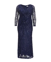 Quiz Women's Sequin Long Sleeve Maxi Dress