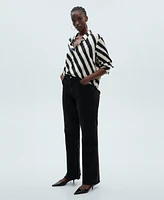 Mango Women's Satin Print Shirt