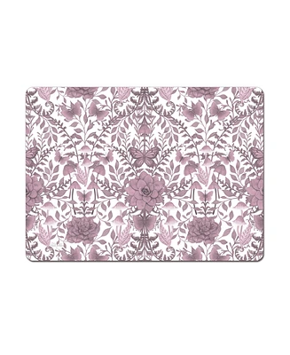 CounterArt Midnight Mauve Hardboard Cork Placemats Set of 4, 15"x 11"