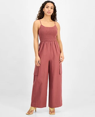 And Now This Petite Repeat Cargo-Pocket Jumpsuit, Exclusively at Macy's