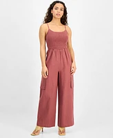 And Now This Petite Repeat Cargo-Pocket Jumpsuit, Exclusively at Macy's