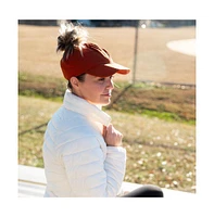 Women's Adjustable High Ponytail Running Hat - Orange