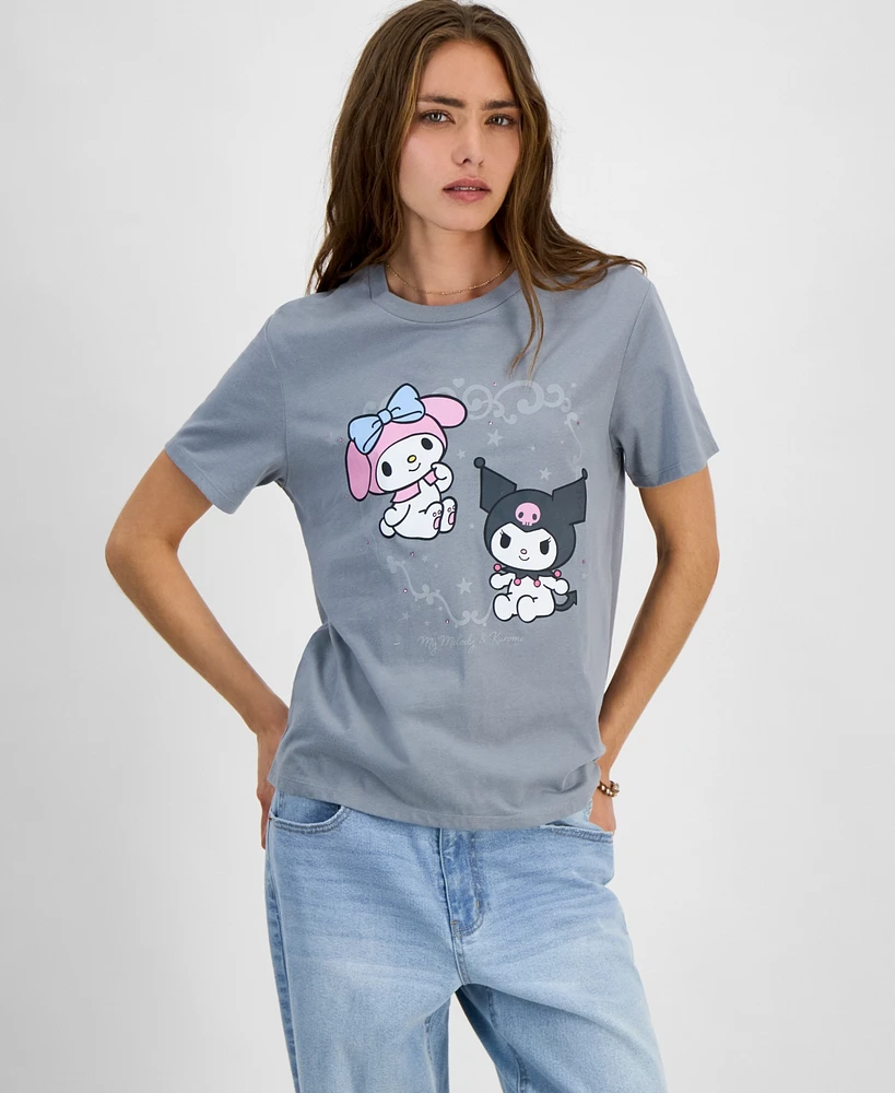 Love Tribe Juniors' Kuromi My Melody Graphic T-Shirt