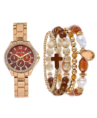 Jessica Carlyle Women's Shiny Gold Tone Metal Alloy Analog Watch