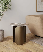 Manhattan Comfort 19.68" Monica Modern Sintered Stone Top End Table