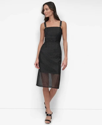 Dkny Women's Sleeveless Circle Eyelet Dress