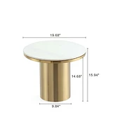 Manhattan Comfort 19.68" Glenn Modern Sintered Stone Top End Table