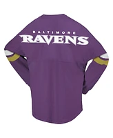 Fanatics Women's Purple Baltimore Ravens Spirit Jersey Lace-Up V-Neck Long Sleeve T-Shirt