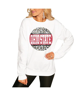 Gameday Couture Women's White Ohio State Buckeyes Scoop Score Pullover Sweatshirt