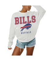 Gameday Couture Women's White Buffalo Bills Sunday Drives Oversized Crewneck Pullover Sweatshirt