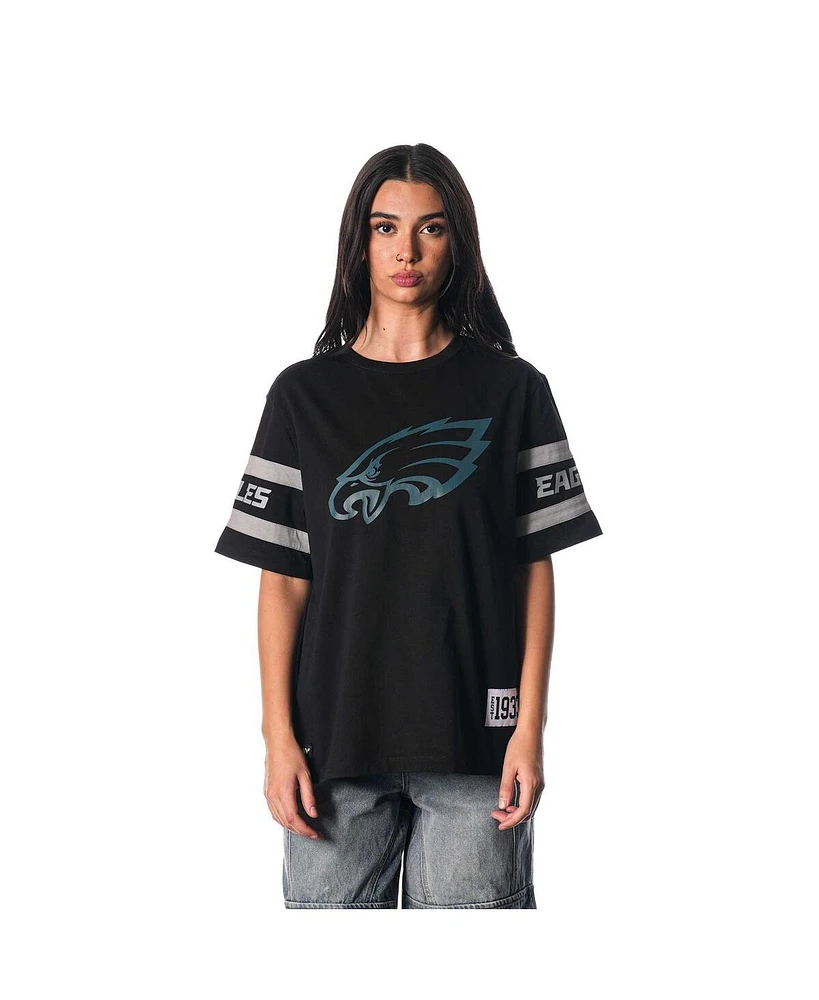 The Wild Collective Women's Black Philadelphia Eagles Drop Shoulder T-Shirt