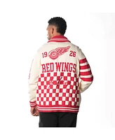 The Wild Collective Men's and Women's Cream Detroit Red Wings Jacquard Full-Zip Sweater