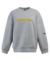 Hype and Vice Women's Heather Gray Notre Dame Fighting Irish Offside Pullover Sweatshirt