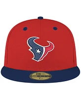 New Era Men's Red/Navy Houston Texans Flipside Two-Tone 59FIFTY Fitted Hat