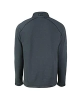 Cutter Buck Men's Heather Black Detroit Lions Peshastin Eco Fleece Tri-Blend Raglan Quarter-Zip Jacket