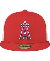 New Era Men's Red Los Angeles Angels Team Color 59FIFTY Trucker Fitted Hat