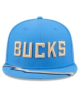 New Era Men's Blue Milwaukee Bucks 2024/25 City Edition 9FIFTY Snapback Hat