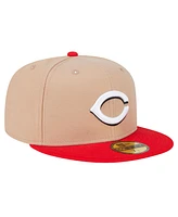 New Era Men's Khaki Cincinnati Reds 59FIFTY Fitted Hat