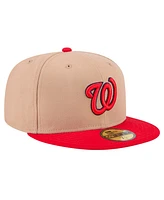 New Era Men's Khaki Washington Nationals 59FIFTY Fitted Hat