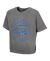 Outerstuff Women's Gray Detroit Lions Mineral Wash Short Sleeve Top