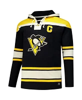 47 Brand Men's Sidney Crosby Black Pittsburgh Penguins Big Tall Lace-Up Pullover Hoodie
