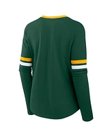 Fanatics Women's Green Bay Packers Plus Won Done Lace-Up V-Neck Long Sleeve T-Shirt