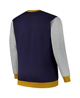 Fanatics Men's Navy Notre Dame Fighting Irish Contrast Sleeve Large Chest Big Tall Pullover Sweatshirt