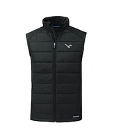 Cutter Buck Men's Black Philadelphia Eagles Throwback Evoke Hybrid Eco Softshell Full-Zip Vest